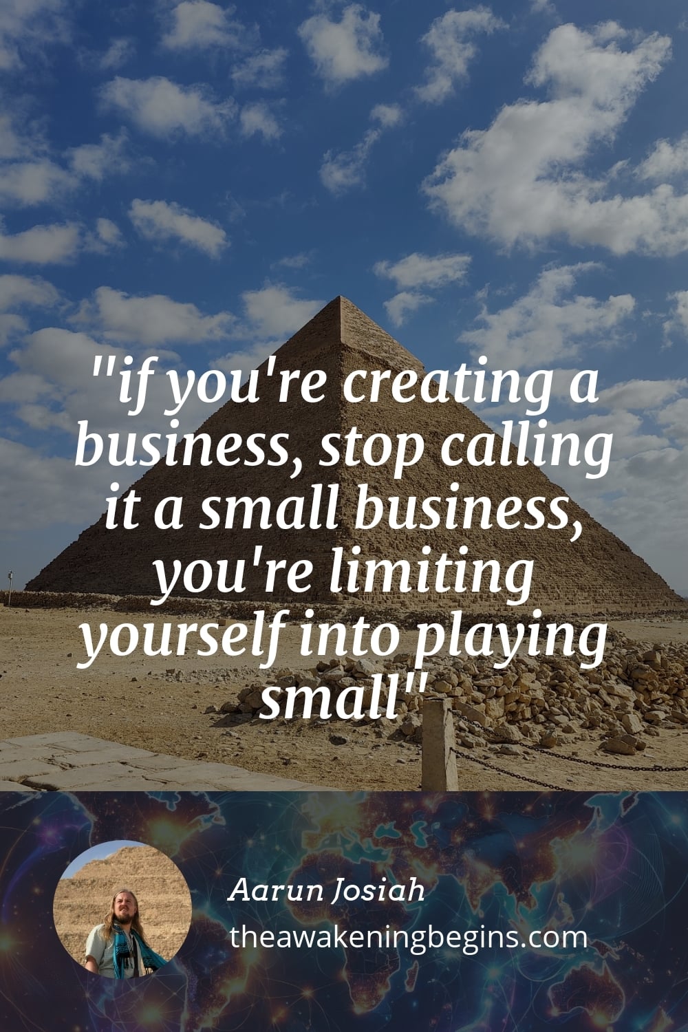 Pinterst Image if you're creating a business, stop calling it a small business, you're limiting yourself into playing small