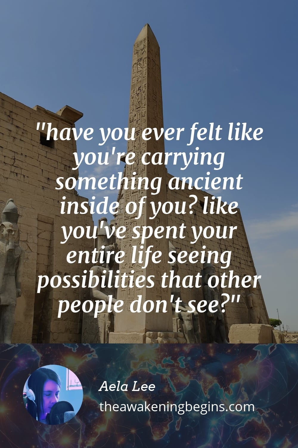 Pinterst Image have you ever felt like you're carrying something ancient inside of you? like you've spent your entire life seeing possibilities that other people don't see?