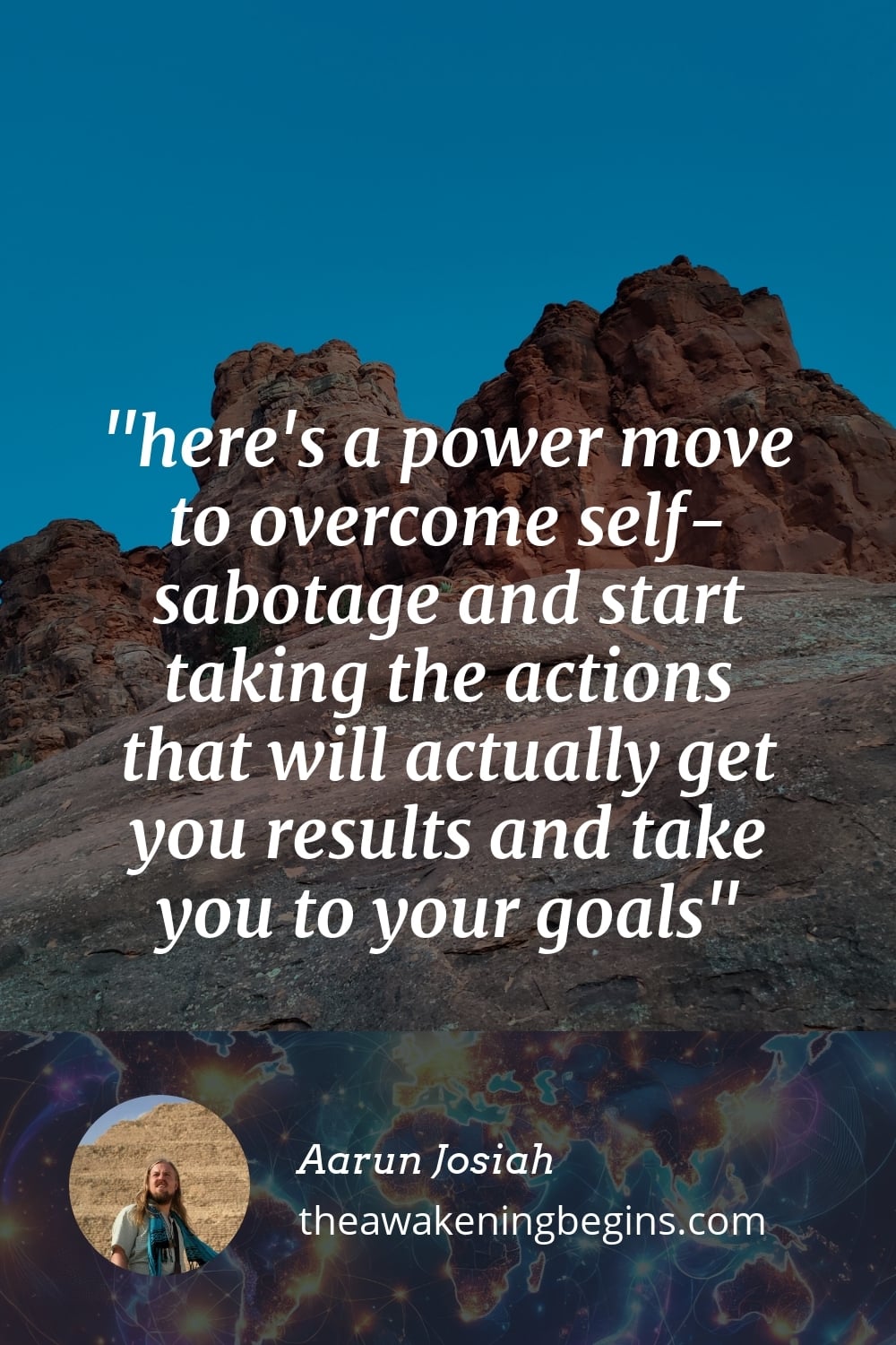 Pinterst Image here's a power move to overcome self-sabotage and start taking the actions that will actually get you results and take you to your goals