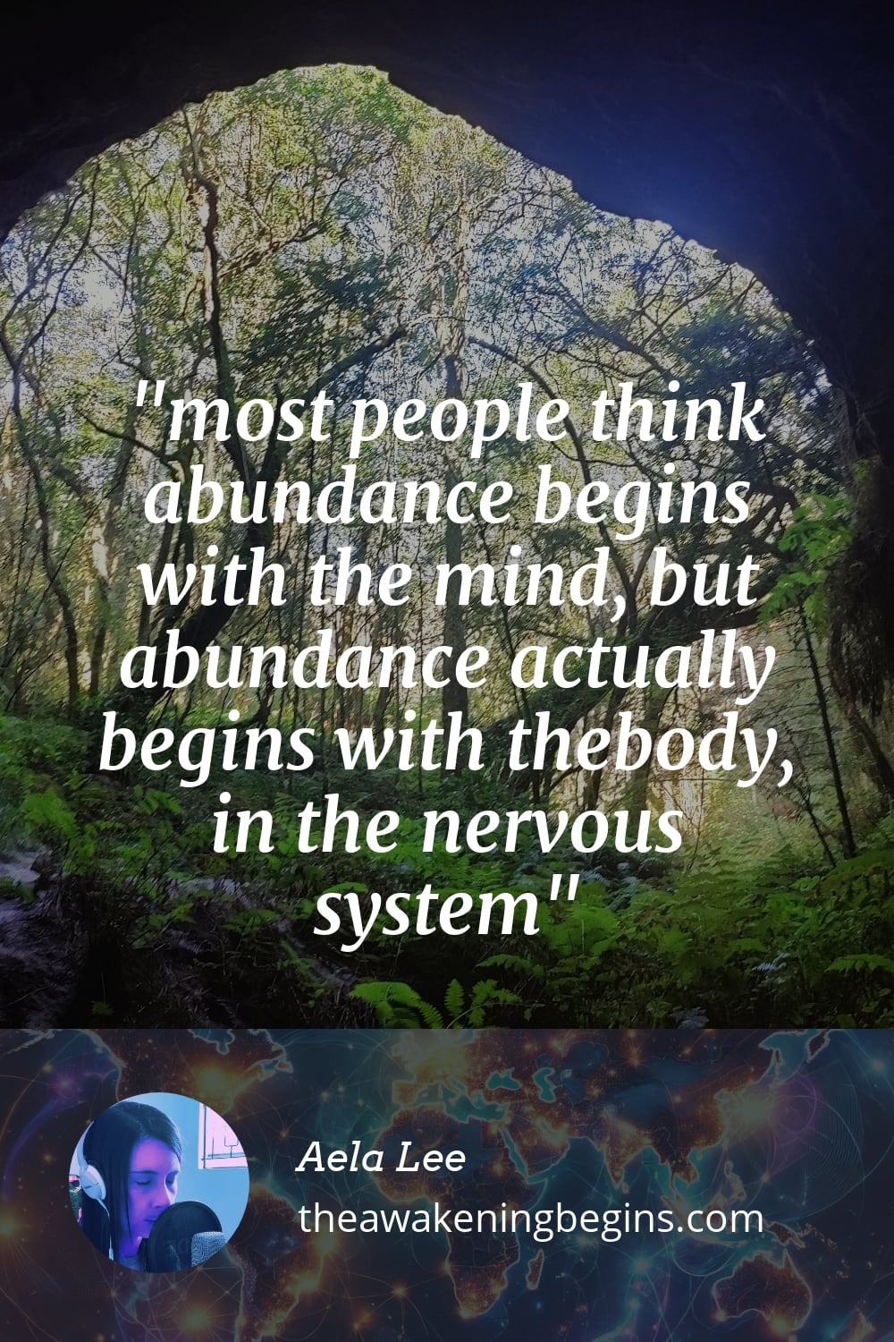 Pinterst Image most people think abundance begins with the mind, but abundance actually begins with thebody, in the nervous system