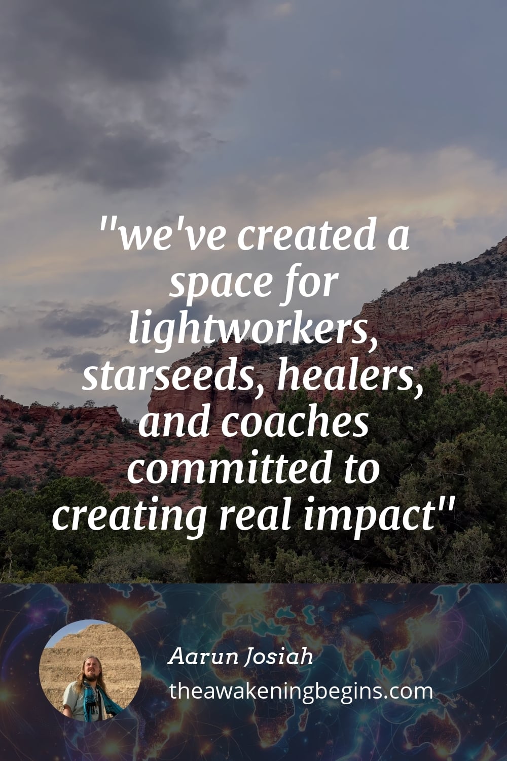 Pinterest Image we've created a space for lightworkers, starseeds, healers, and coaches committed to creating real impact