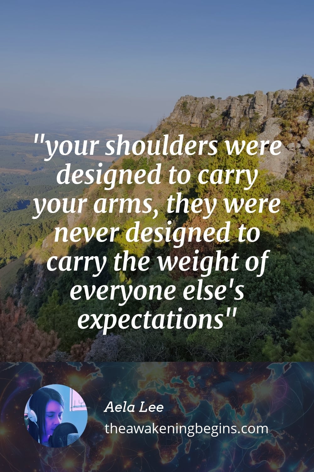 Pinterest Image your shoulders were designed to carry your arms, they were never designed to carry the weight of everyone else's expectations