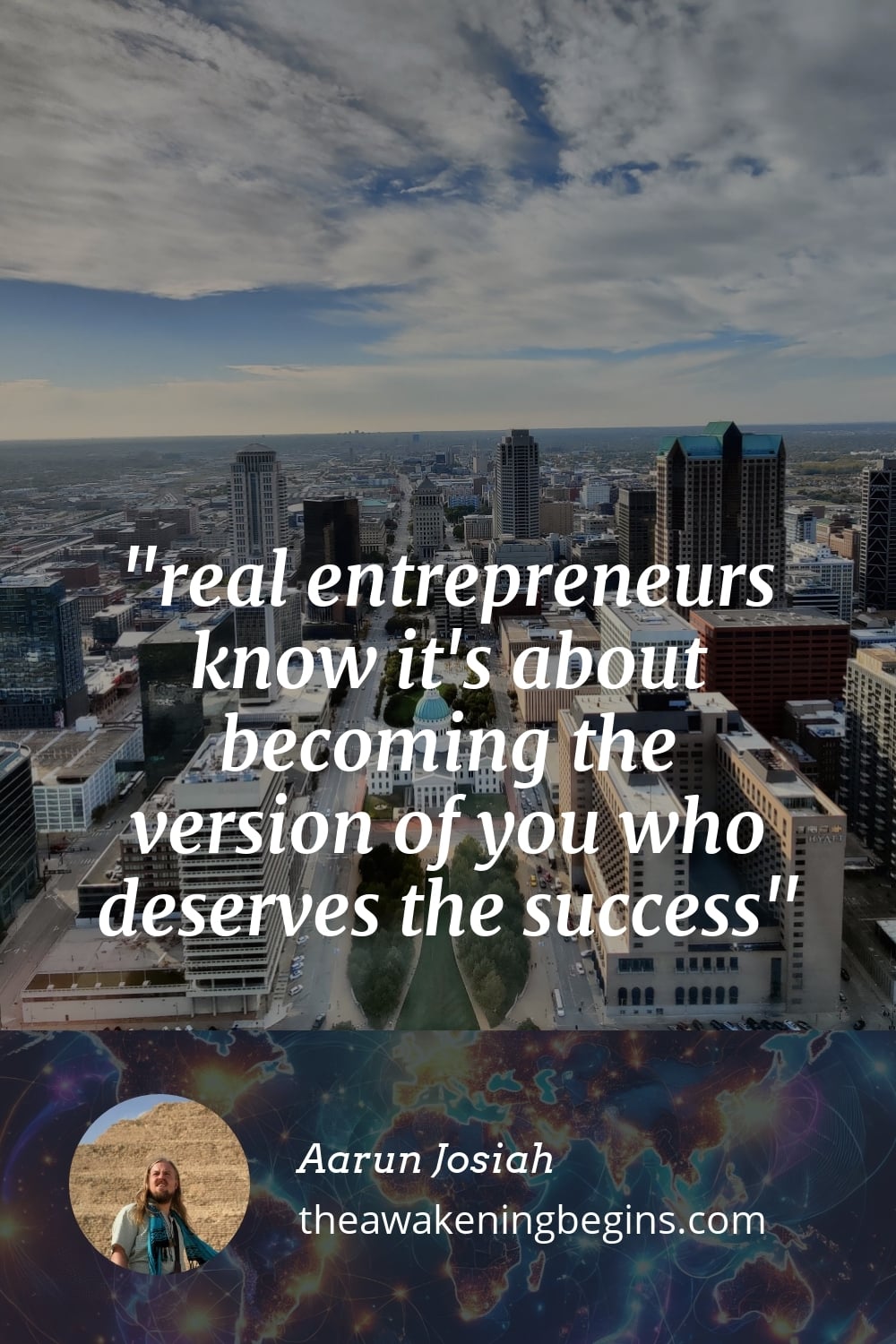 Pinterest Image real entrepreneurs know it's about becoming the version of you who deserves the success