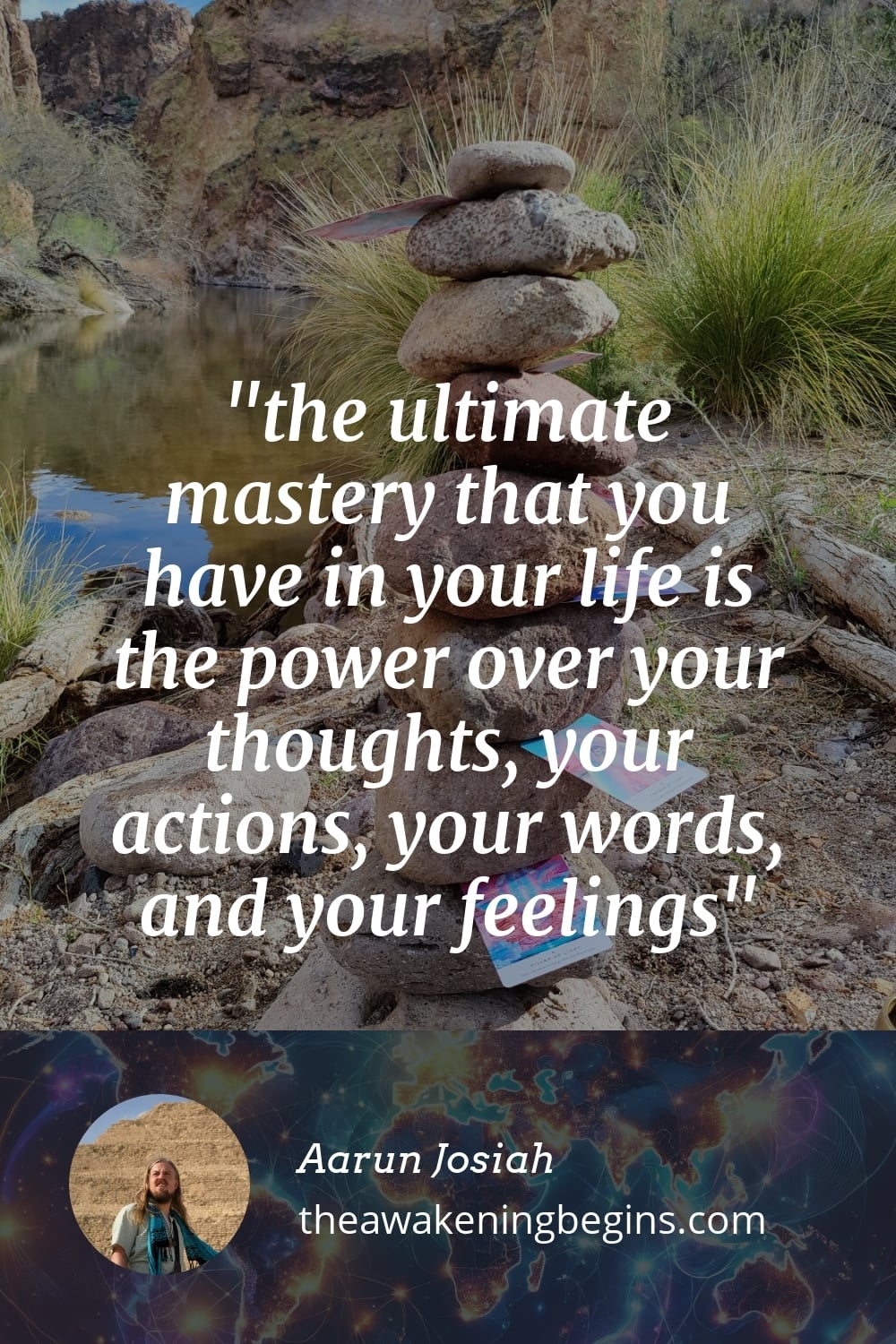 Pinterest Image the ultimate mastery that you have in your life is the power over your thoughts, your actions, your words, and your feelings