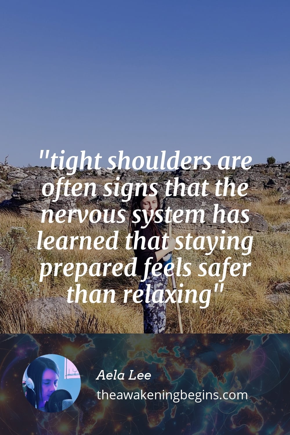 Pinterest Image tight shoulders are often signs that the nervous system has learned that staying prepared feels safer than relaxing