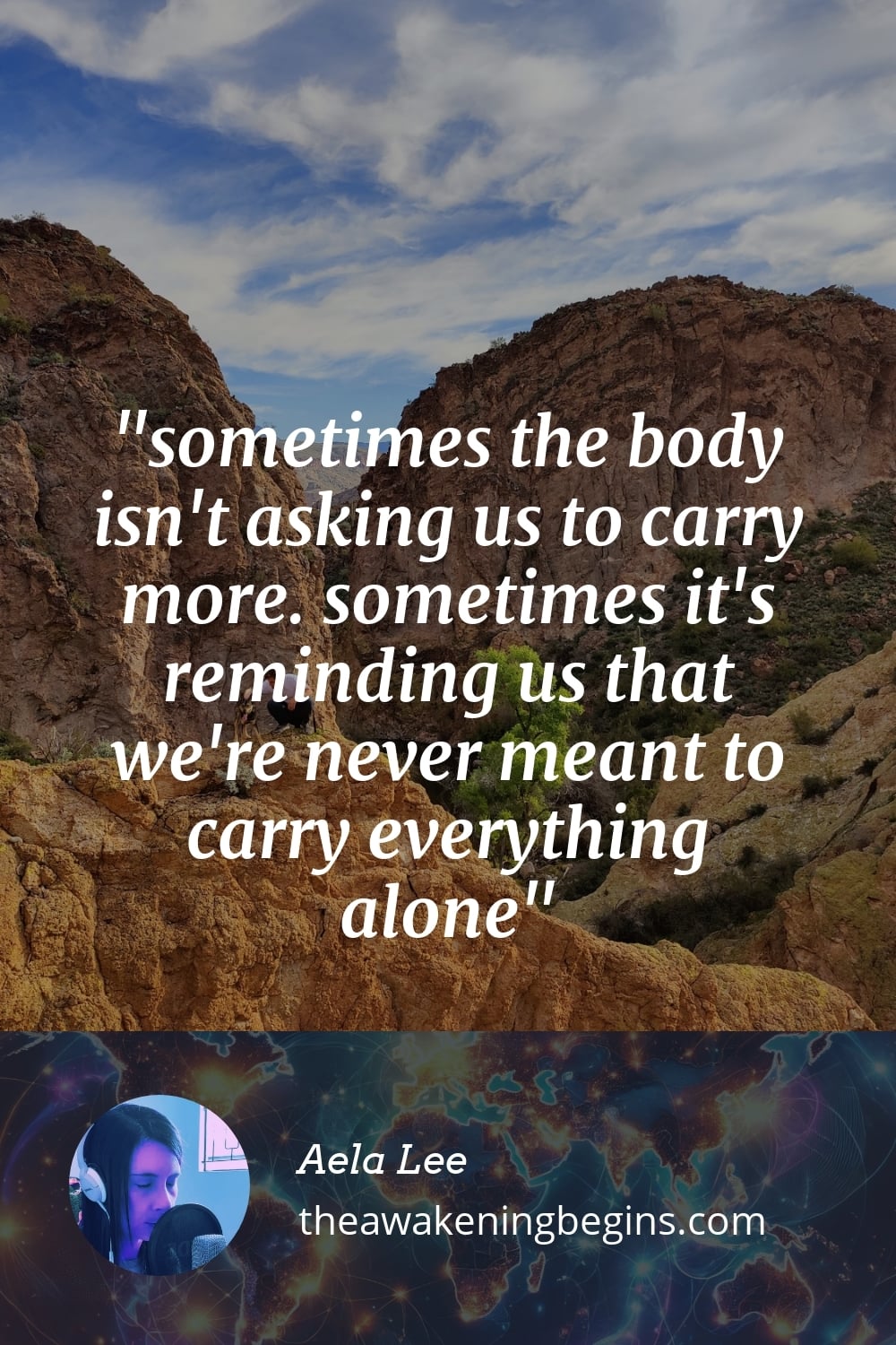 Pinterest Image sometimes the body isn't asking us to carry more. sometimes it's reminding us that we're never meant to carry everything alone
