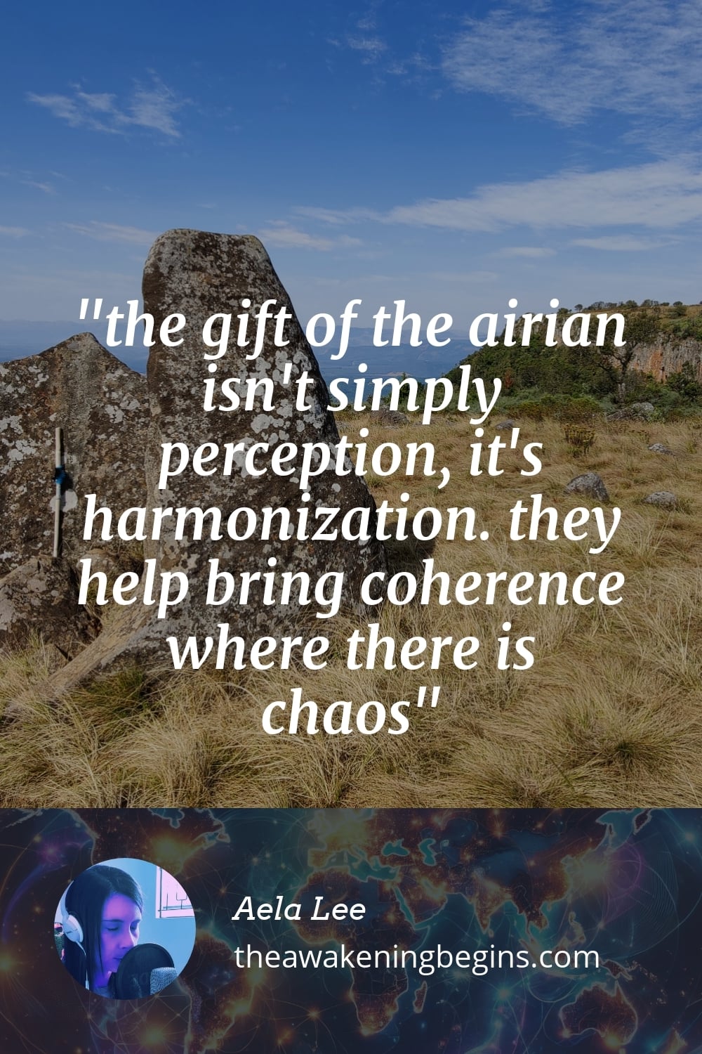 Pinterest Image the gift of the airian isn't simply perception, it's harmonization. they help bring coherence where there is chaos