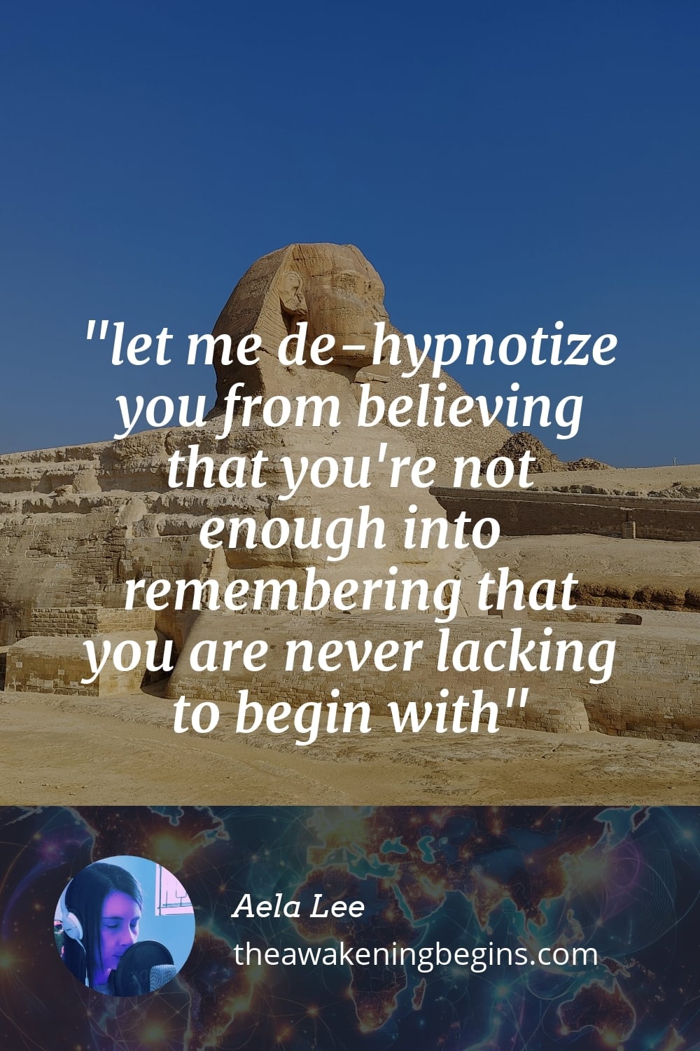 Pinterst Image let me de-hypnotize you from believing that you're not enough into remembering that you are never lacking to begin with
