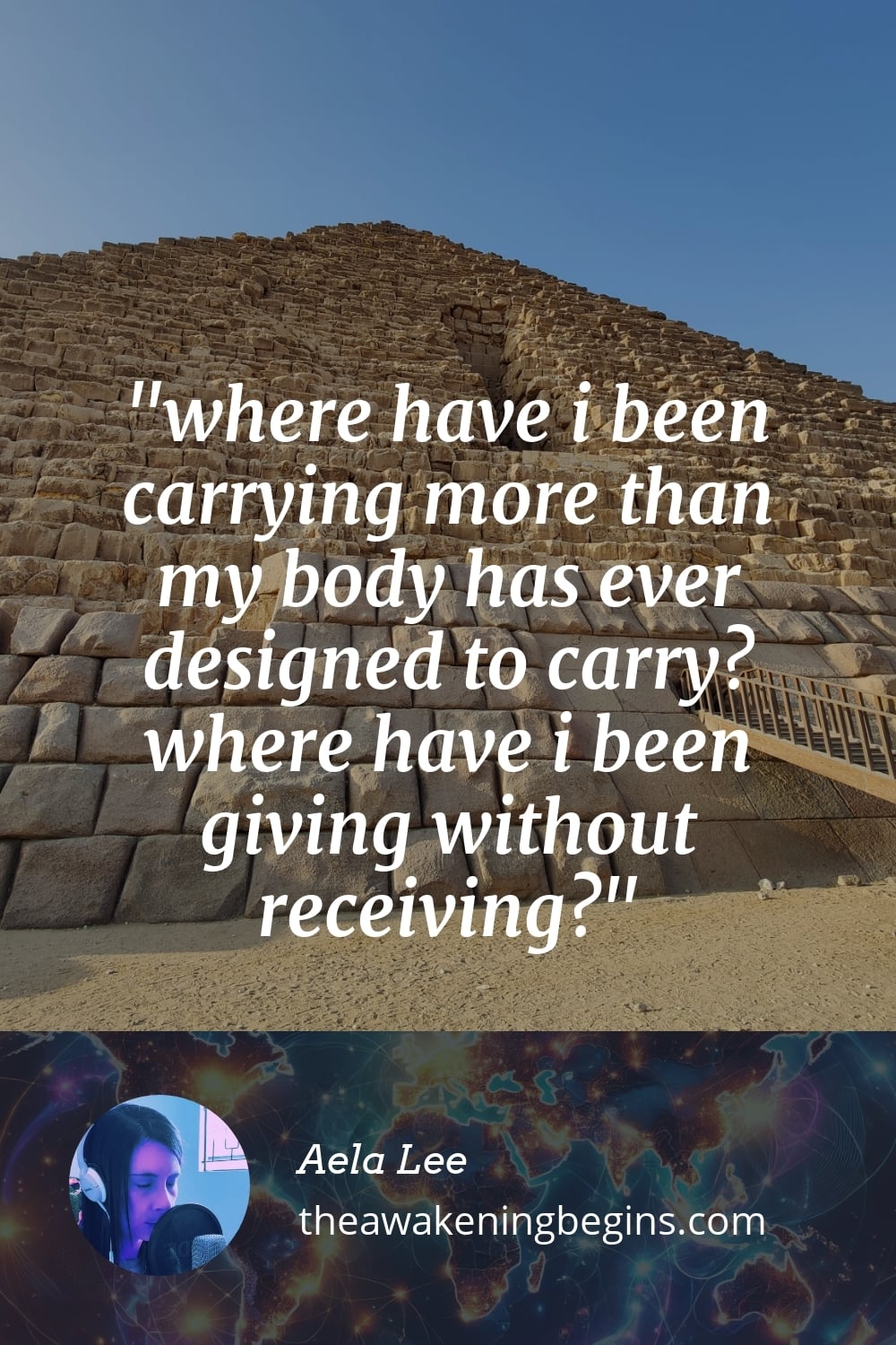 Pinterst Image where have i been carrying more than my body has ever designed to carry? where have i been giving without receiving?