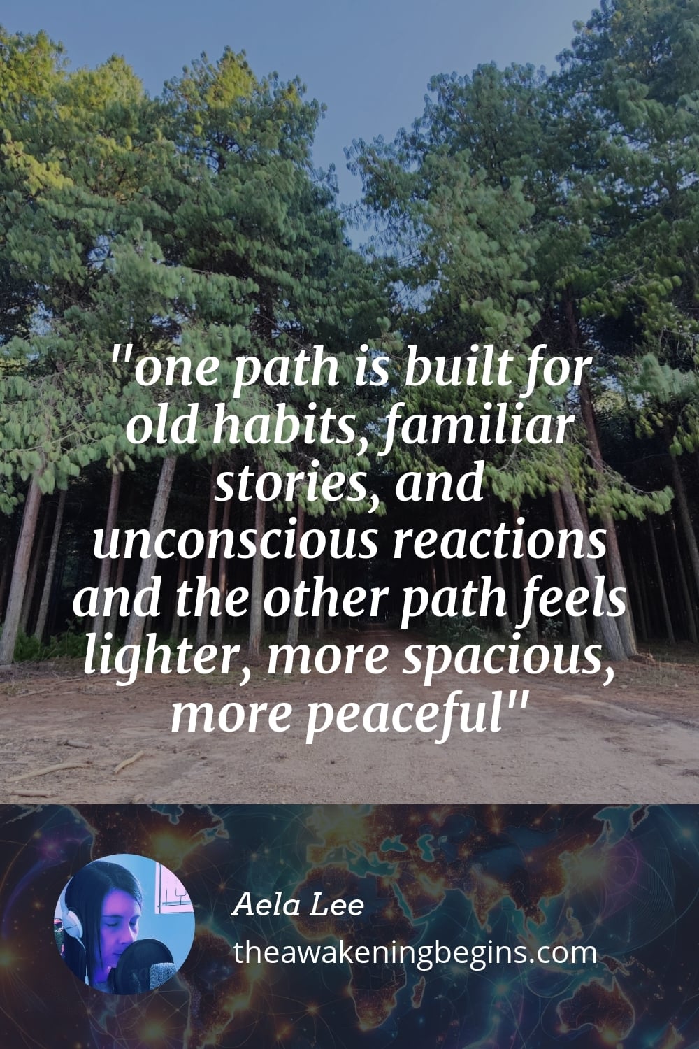 Pinterest Image one path is built for old habits, familiar stories, and unconscious reactions and the other path feels lighter, more spacious, more peaceful