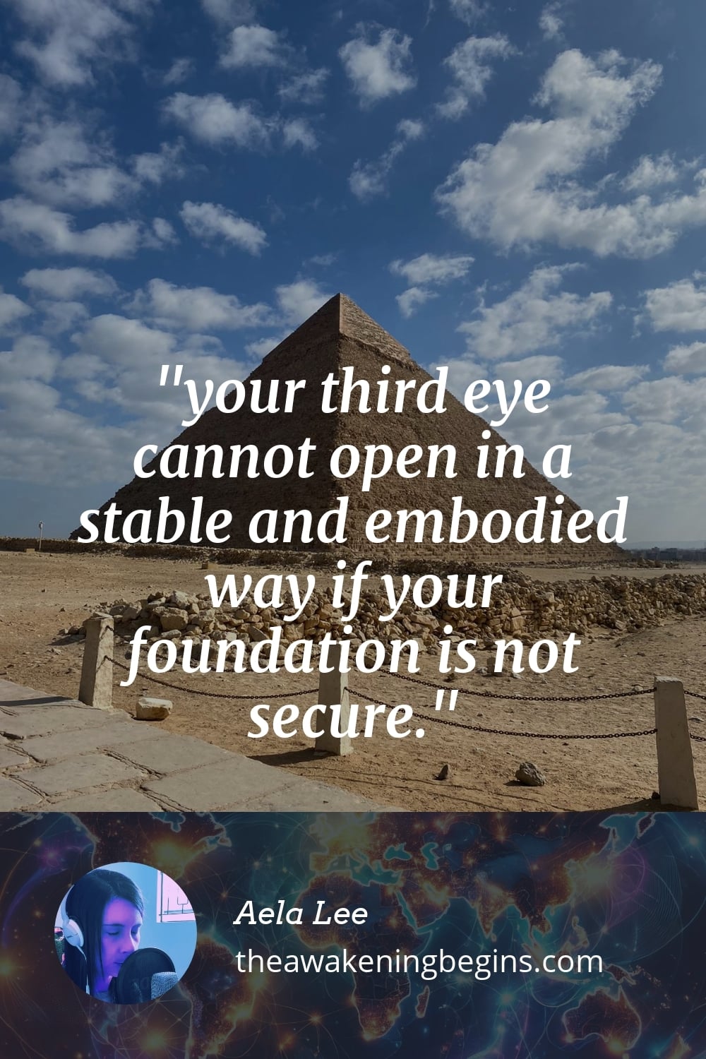 Pinterest Image your third eye cannot open in a stable and embodied way if your foundation is not secure.