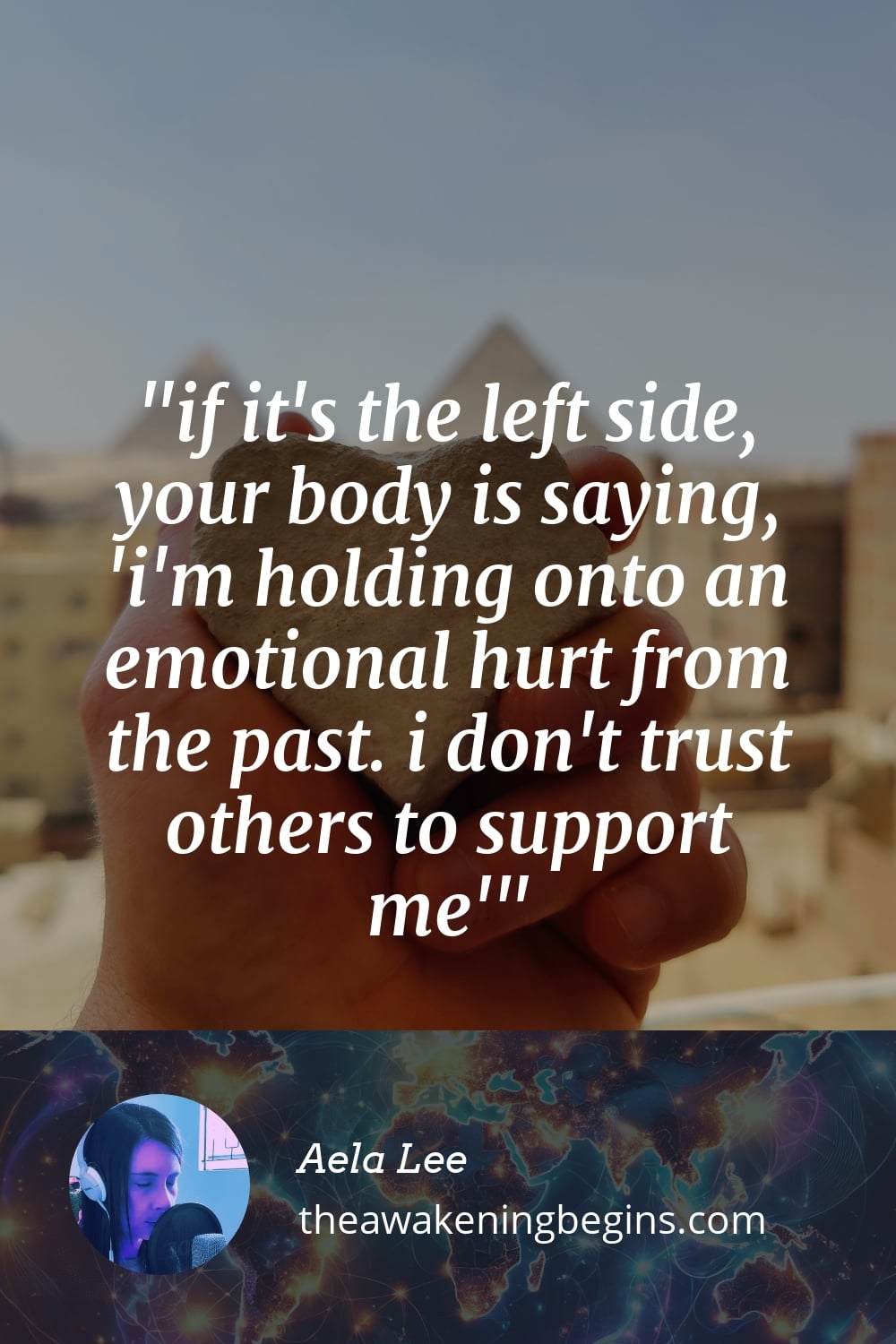 Pinterest Image if it's the left side, your body is saying, 'i'm holding onto an emotional hurt from the past. i don't trust others to support me'