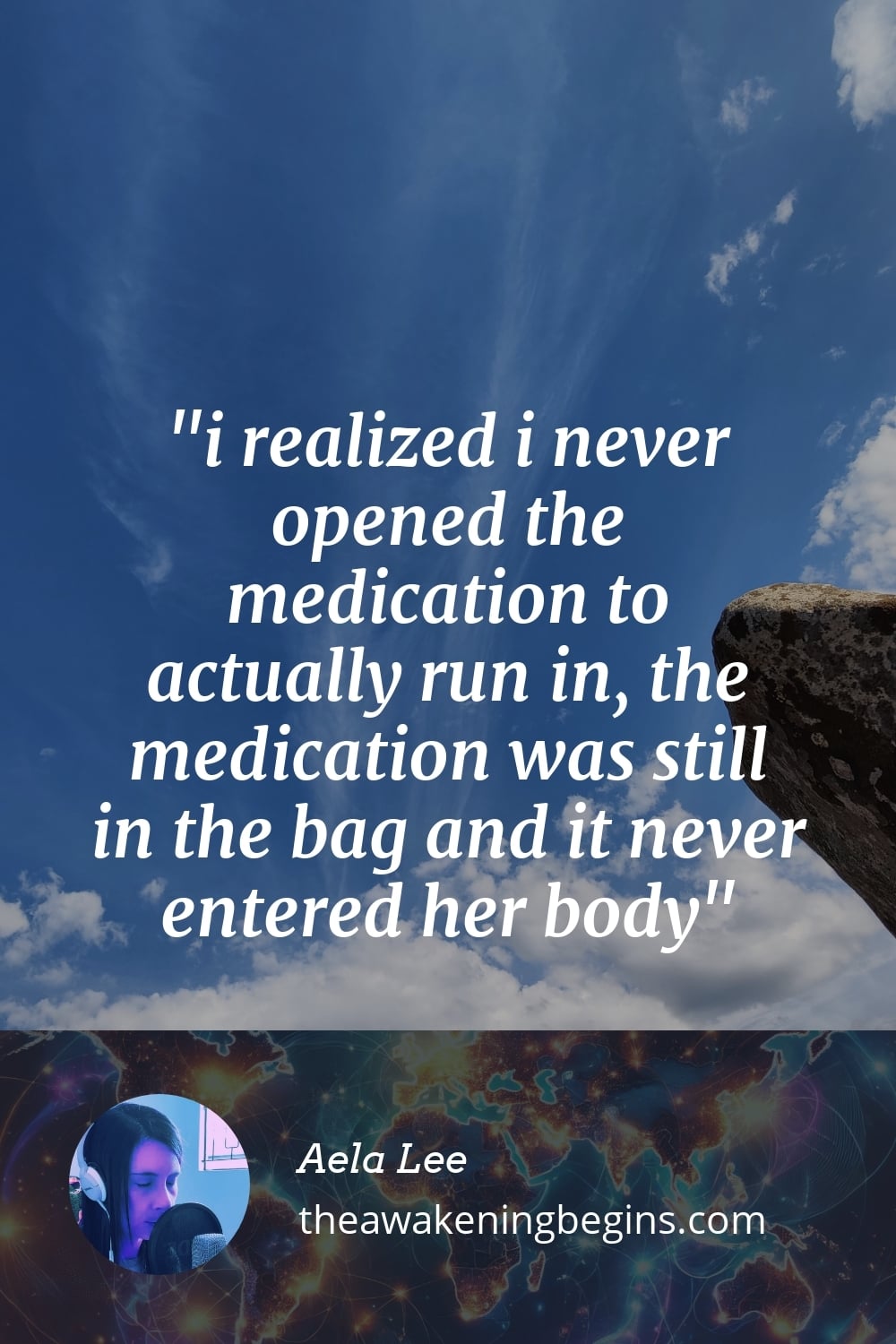 Pinterst Image i realized i never opened the medication to actually run in, the medication was still in the bag and it never entered her body