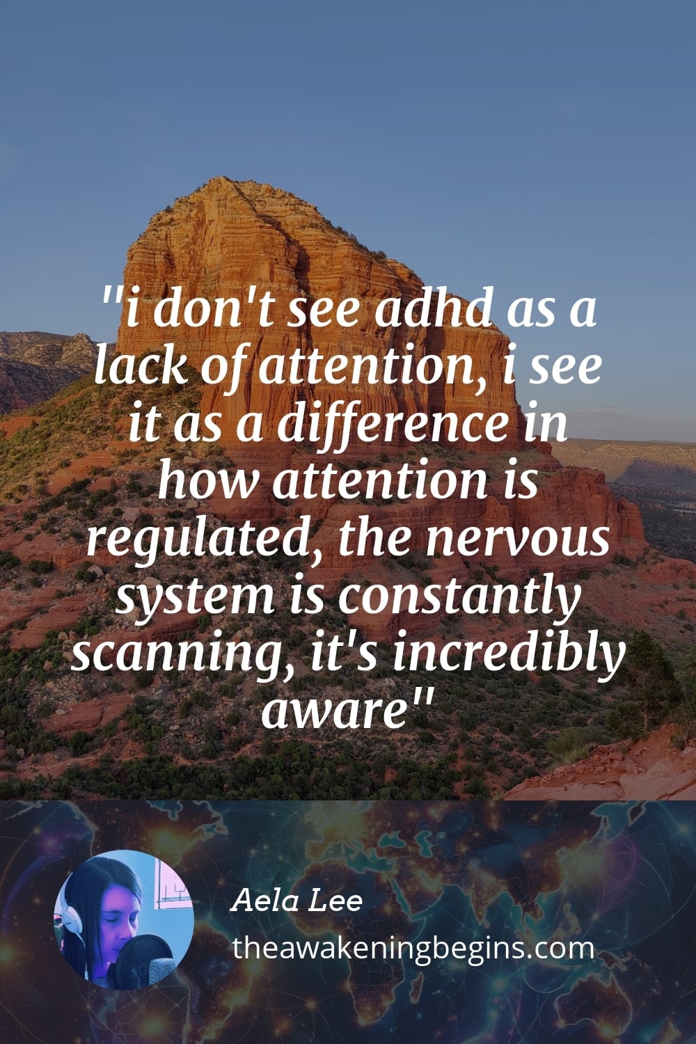 Pinterst Image i don't see adhd as a lack of attention, i see it as a difference in how attention is regulated, the nervous system is constantly scanning, it's incredibly aware