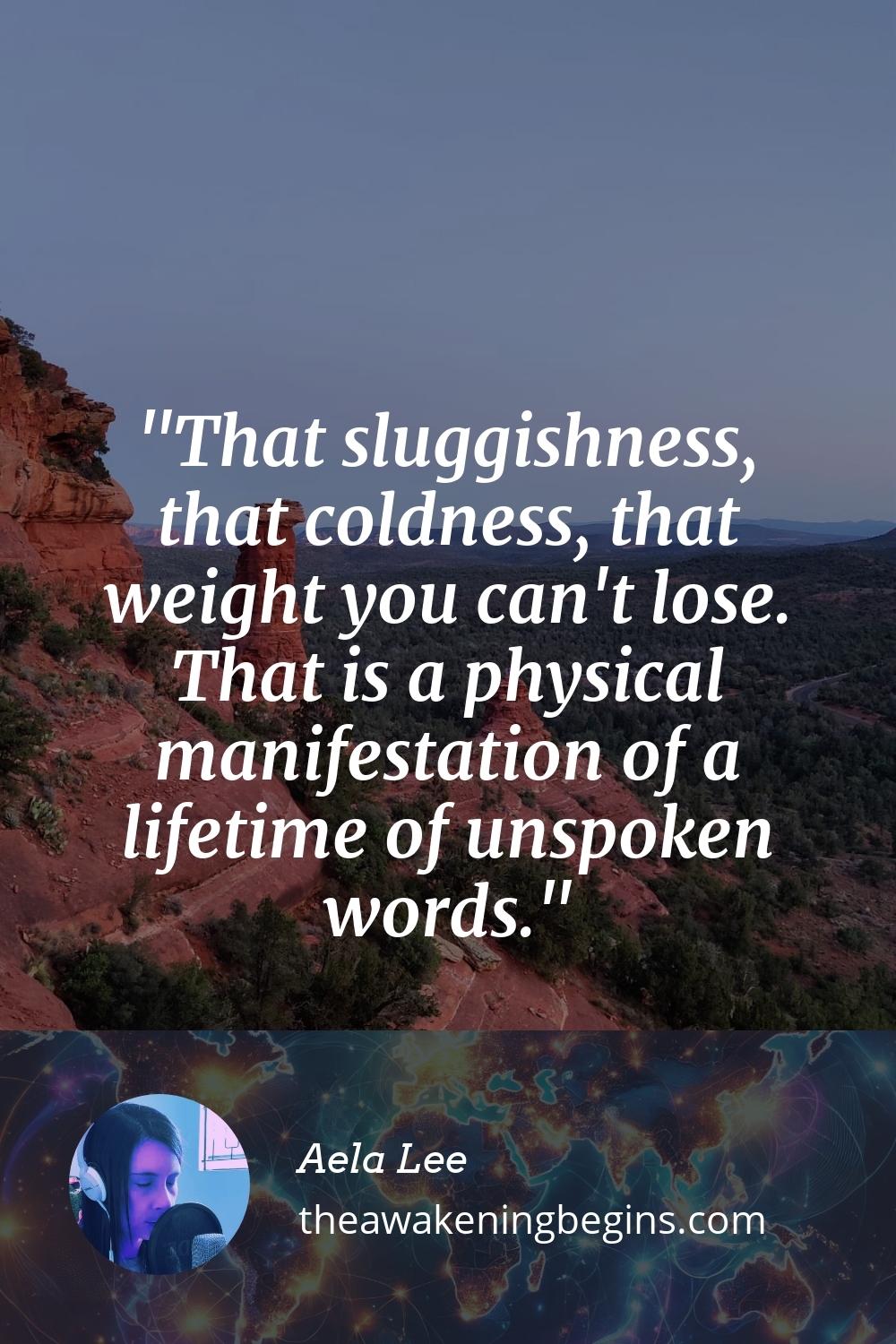 Pinterst Image That sluggishness, that coldness, that weight you can't lose. That is a physical manifestation of a lifetime of unspoken words.