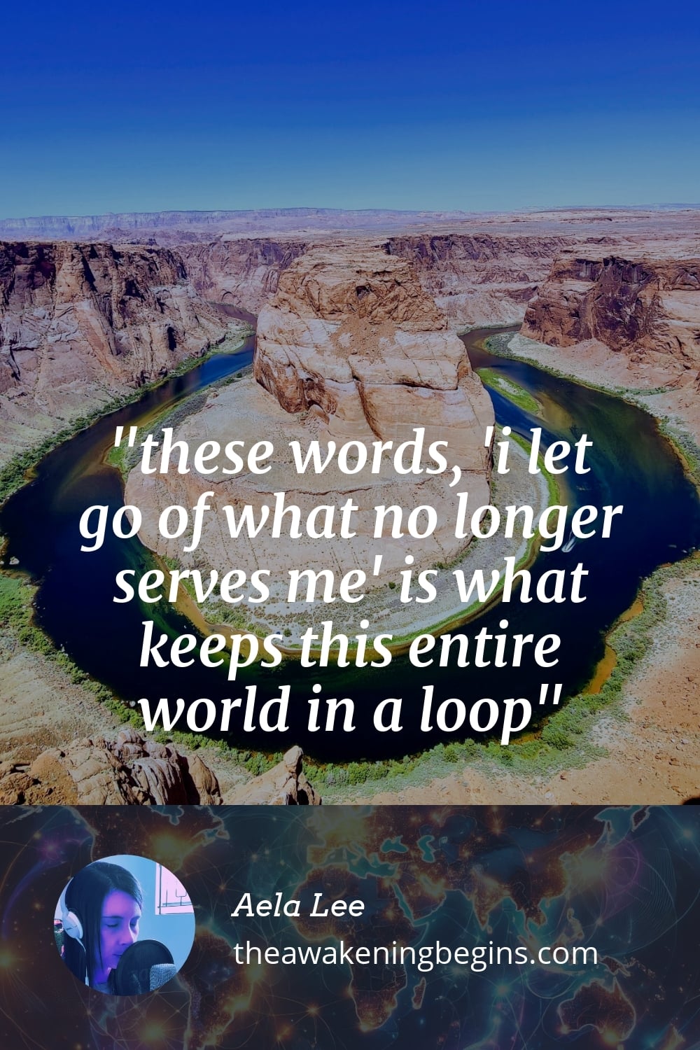 Pinterst Image these words, 'i let go of what no longer serves me' is what keeps this entire world in a loop