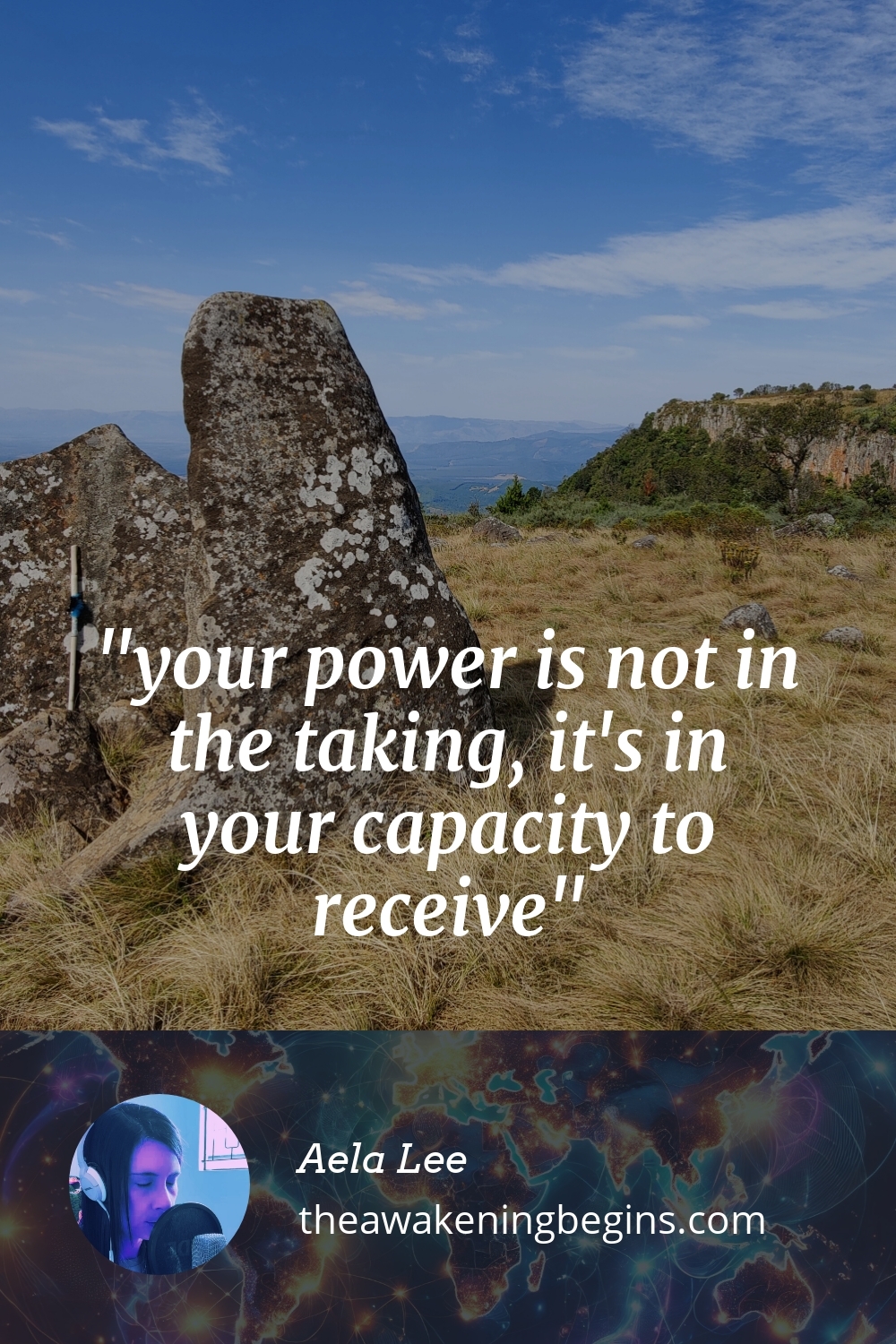 Pinterest Image your power is not in the taking, it's in your capacity to receive