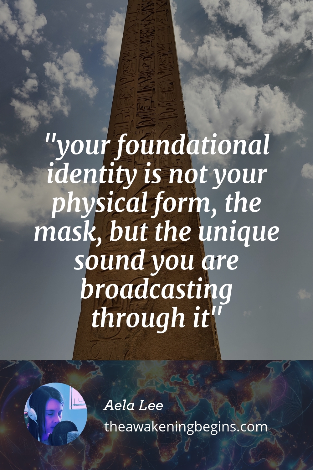 Pinterest Image your foundational identity is not your physical form, the mask, but the unique sound you are broadcasting through it