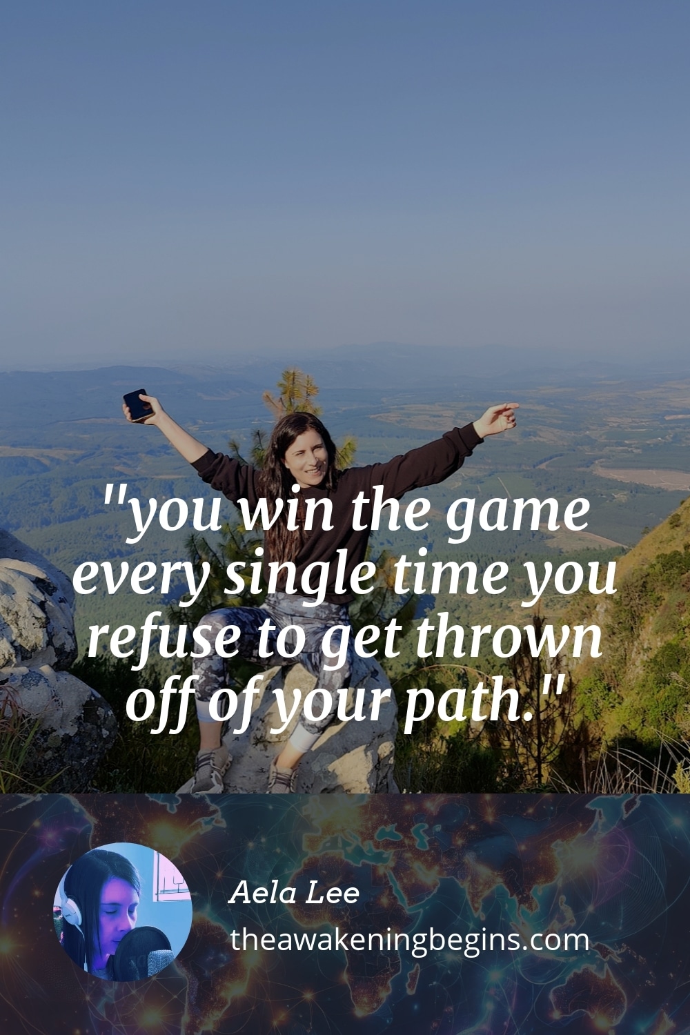 Pinterest Image you win the game every single time you refuse to get thrown off of your path.