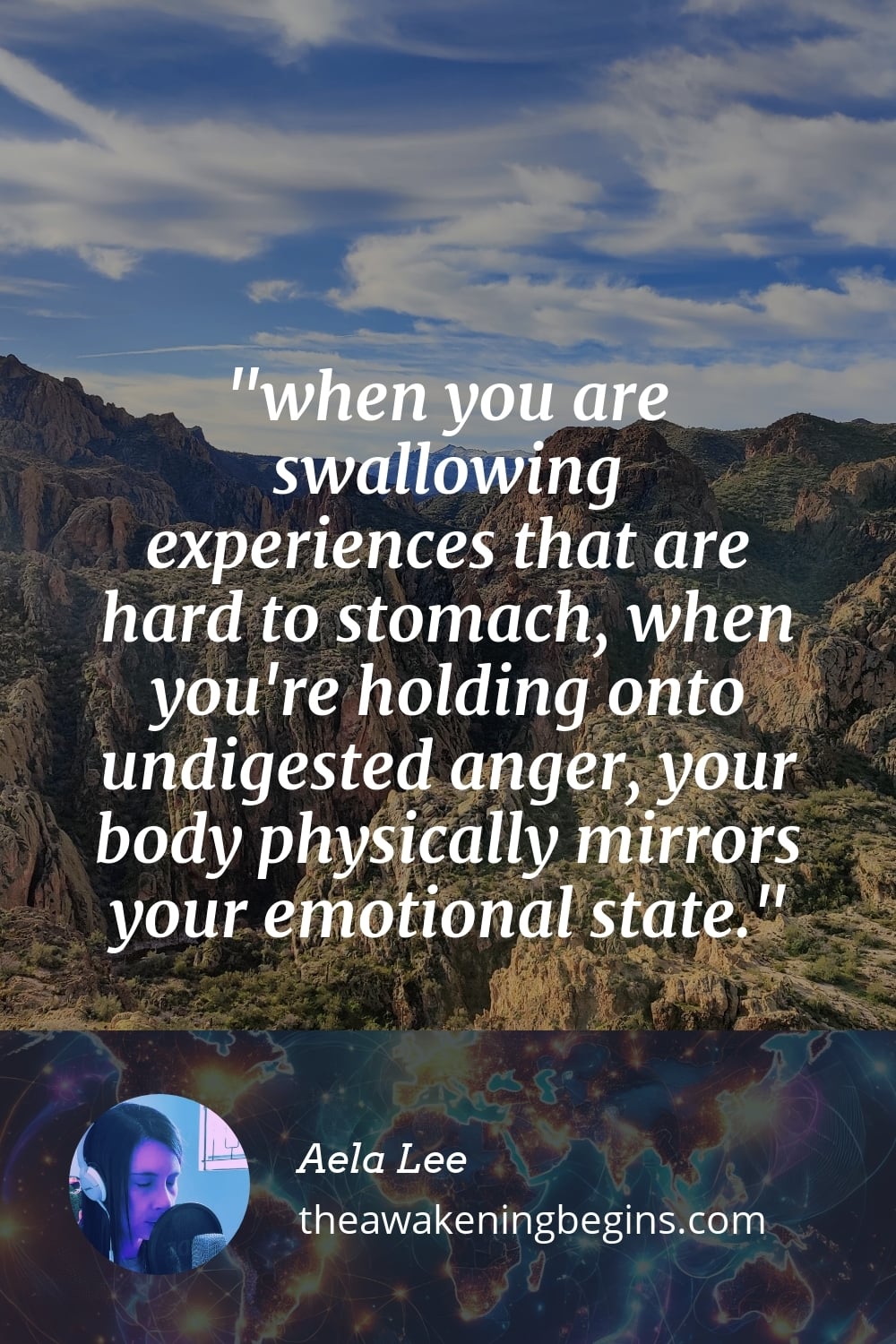 Pinterest Image when you are swallowing experiences that are hard to stomach, when you're holding onto undigested anger, your body physically mirrors your emotional state.