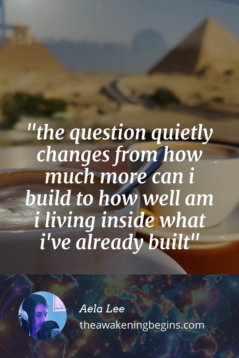 Pinterest Image the question quietly changes from how much more can i build to how well am i living inside what i've already built