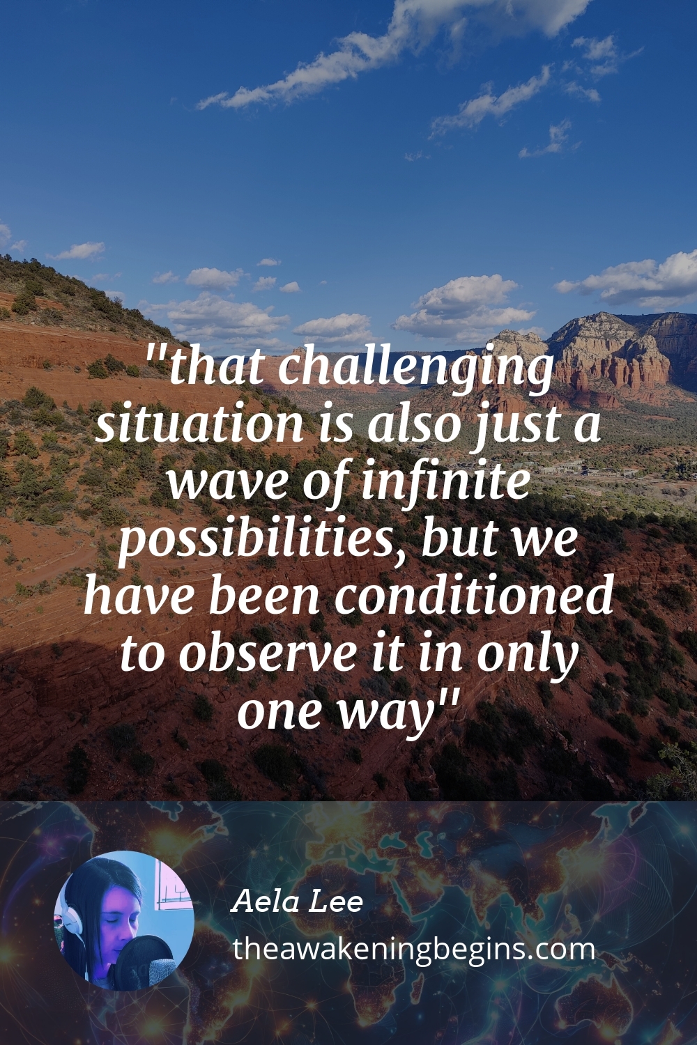Pinterest Image that challenging situation is also just a wave of infinite possibilities, but we have been conditioned to observe it in only one way