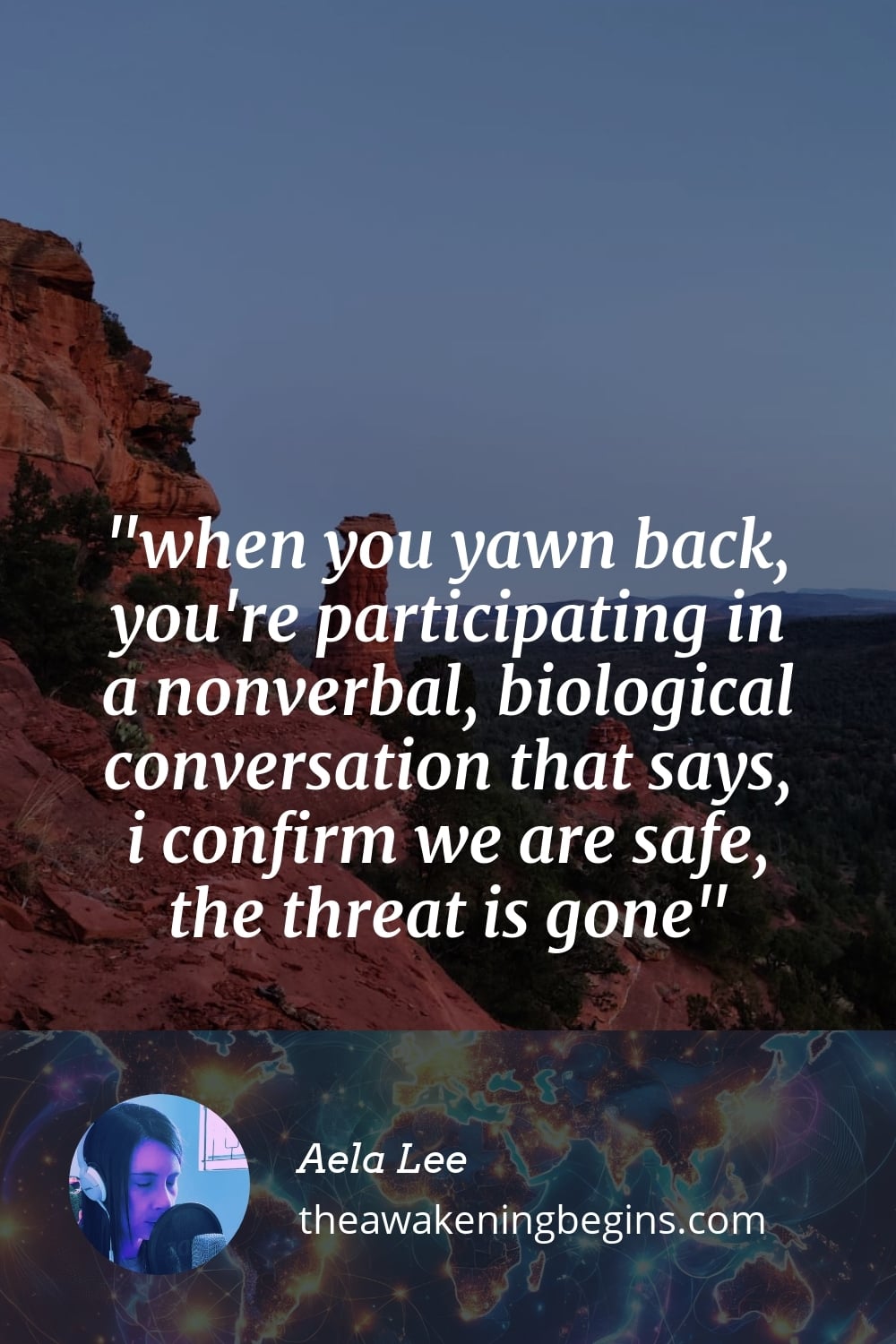 Pinterest Image when you yawn back, you're participating in a nonverbal, biological conversation that says, i confirm we are safe, the threat is gone