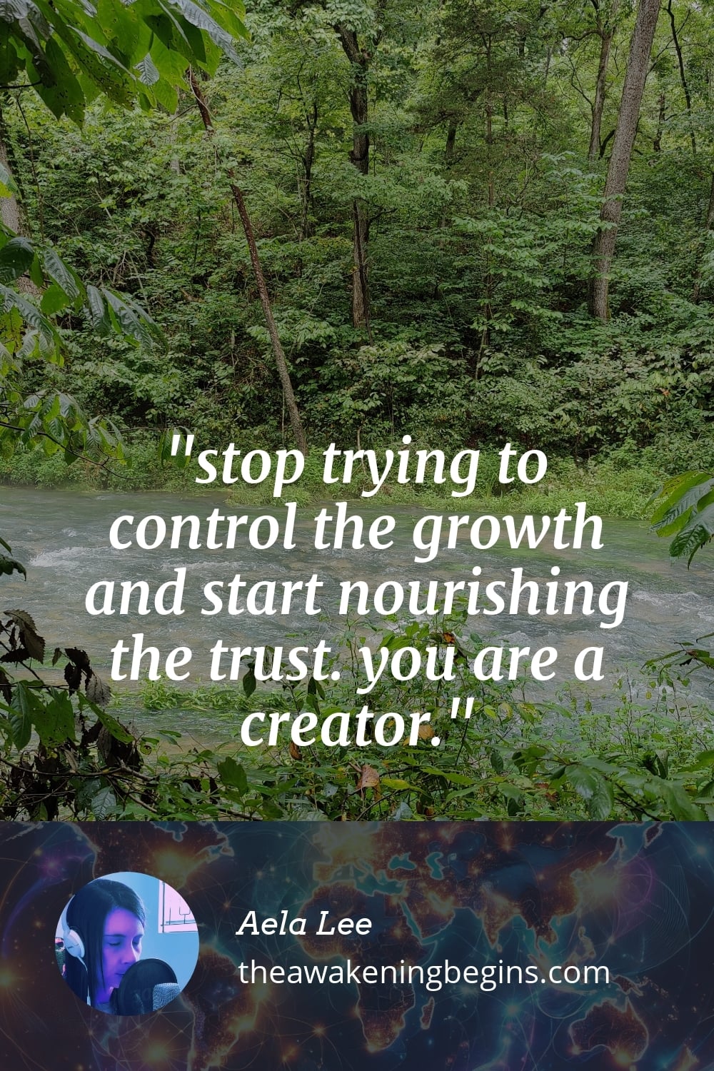 Pinterest Image stop trying to control the growth and start nourishing the trust. you are a creator.