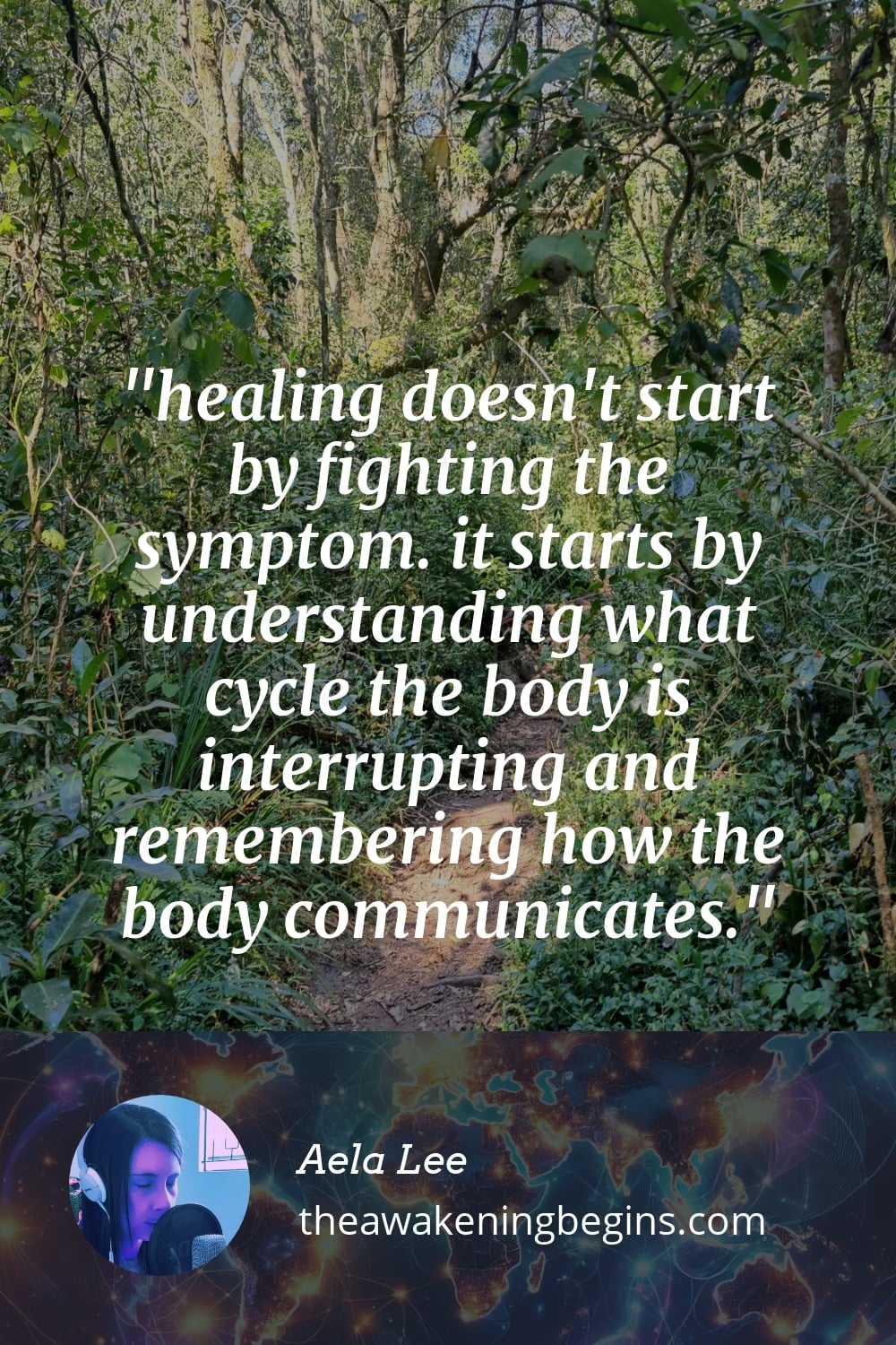 Pinterest Image healing doesn't start by fighting the symptom. it starts by understanding what cycle the body is interrupting and remembering how the body communicates.